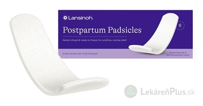 Lansinoh Padsicles Popôrodné vložky chladivo - upokojujúce v bylinnej zmesi 1x8 ks