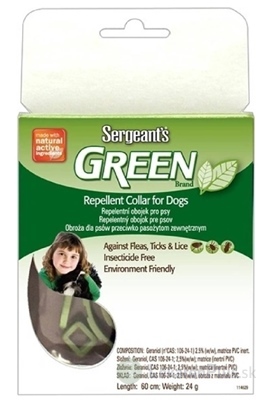 Sergeants GREEN obojok pre psy repelentný, 60 cm, 1x1 ks