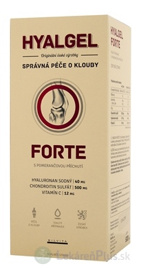 HYALGEL FORTE POMARANČ tekutý prípravok s Vitamínom C 1x500 ml