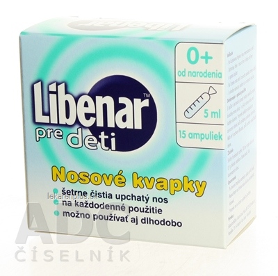 Libenar pre deti nosové kvapky (ampulky) roztok na čistenie nosových dutín 15x5 ml