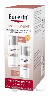 Eucerin ANTI-PIGMENT DUO denný krém SPF30, 50 ml + nočný krém 50 ml (zľava na 2.produkt) 1x1 set
