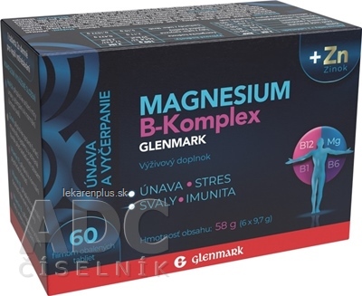 Magnesium B-Komplex GLENMARK + Zinok tbl 1x60 ks