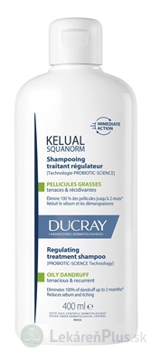 DUCRAY KELUAL SQUANORM Šampón proti mastným lupinám, ošetrujúci, seboregulačný 1x400 ml