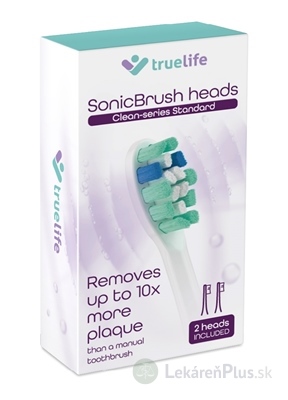 TrueLife SonicBrush Clean-series Heads Standart náhradné hlavice pre sonickú kefku, biele 1x2 ks