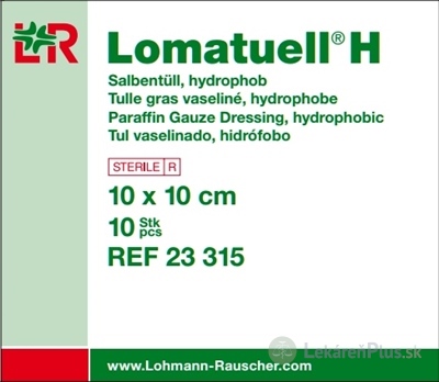 LOMATUELL H TYL PARAFÍNOVÝ 10x10cm sterilný 1x10 ks