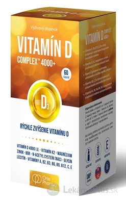 OnePharma VITAMÍN D Complex 4000+ cps 1x60 ks