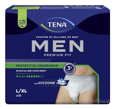 TENA Men Protective Underwear Maxi L/XL pánske naťahovacie inkontinenčné nohavičky 1x10 ks