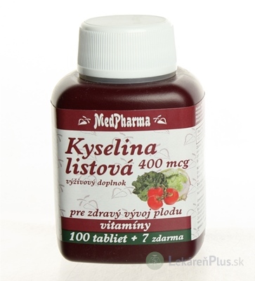 MedPharma KYSELINA LISTOVÁ 400 mcg tbl 100+7 zadarmo (107 ks)