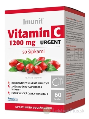 Vitamín C 1200 mg URGENT so šípkami - Imunit tbl s postupným uvoľňovaním 1x60 ks