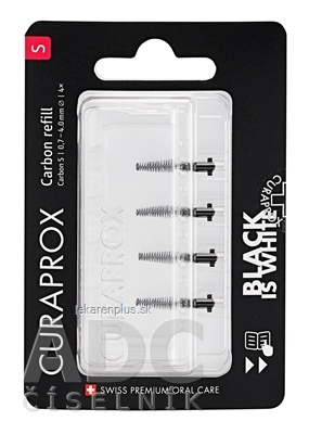 CURAPROX CPS Black Is White medzizubné kefky bez držiaka, veľkosť S 1x4 ks