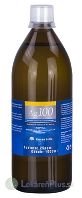 Pharma Activ Koloidné striebro Ag100 hustota 25ppm, 1x1000 ml