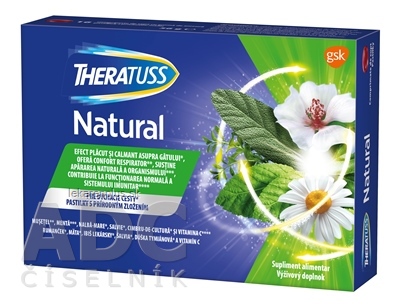 THERATUSS Natural pastilky s príchuťou malina 1x16 ks