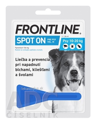 FRONTLINE Spot-on pre psy M sol (na kožu, pipeta, psy 10-20 kg) 1x1,34 ml