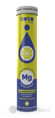 TOTO MAGNÉZIUM B6 šumivé tablety, príchuť citrón 1x20 ks