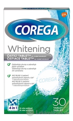 COREGA Whitening antibakteriálne čistiace tablety 1x30 ks