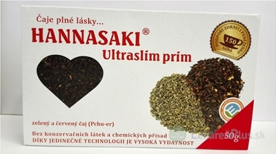 HANNASAKI Ultraslim prim zmes zeleného a červeného Pchu-er čaju, 1x50 g