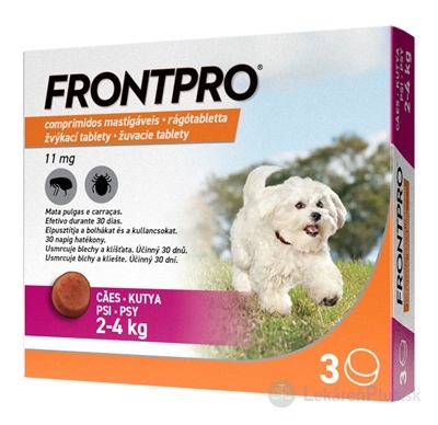 FRONTPRO 11 mg žuvacie tablety pre psy (2 - 4 kg) 1x3 ks