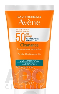 AVENE Cleanance SPF50+ ANTI-BLEMISHES slnečná ochrana, citlivá pokožka so sklonom k akné 1x50 ml