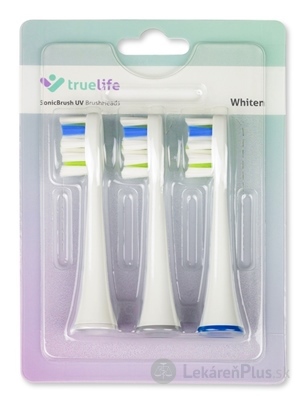 TrueLife SonicBrush UV Heads Whiten Triple Pack náhradné hlavice pre sonickú zubnú kefku, farba biela 1x3 ks