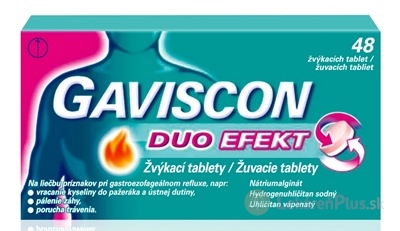 GAVISCON DUO EFEKT žuvacie tablety tbl mnd (blis.) 1x48 ks