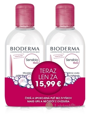 BIODERMA Sensibio H2O FESTIVAL micelárna pleťová voda na citlivú pleť 2x250 ml (akciová cena), 1x1 set