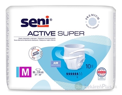 Seni ACTIVE SUPER Medium navliekacie nohavičky (pás 80-110 cm) 1x10 ks