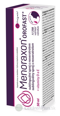 MENORAXON OROFAST sublingválny sprej s resveratrolom 250 dávok, príchuť citrus a mäta, 1x50 ml