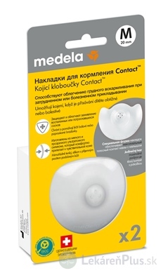 MEDELA Kontaktné dojčiace klobúčiky v krabičke veľkosť M (priemer 20 mm), (inov.2024) 1x2 ks