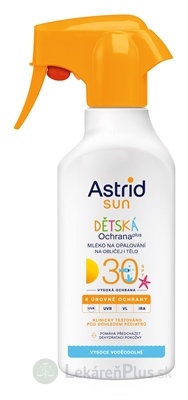 ASTRID SUN Detské mlieko na opaľovanie OF 30 v spreji 1x200 ml