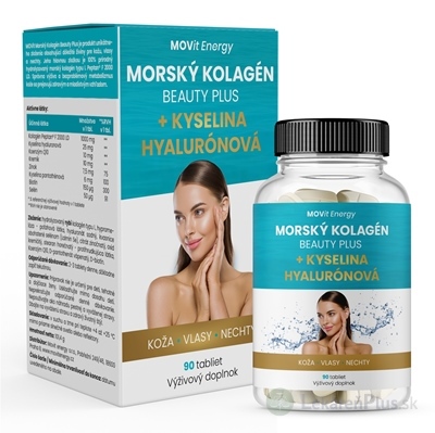 MOVit Morský Kolagén Beauty Plus tbl (+ kyselina hyaluronová) 1x90 ks