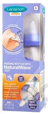 Lansinoh Dojčenská fľaša s NaturalWave cumľom (stredný prietok MF, 3M+) 1x240 ml