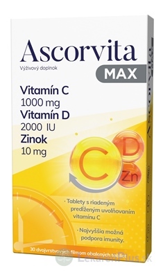 ASCORVITA MAX tbl vitamín C, D a zinok 1x30 ks