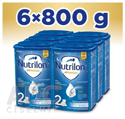 Nutrilon Advanced 2 Good Night následná mliečna dojčenská výživa v prášku (6-12 mesiacov) 6x800 g (4800 g)