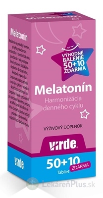 VIRDE Melatonín VÝHODNÉ BALENIE tbl 50+10 zdarma (60 ks)