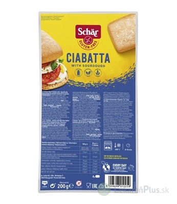 Schär CIABATTA žemle bezgluténové, predpečené 4x50 g (200 g)