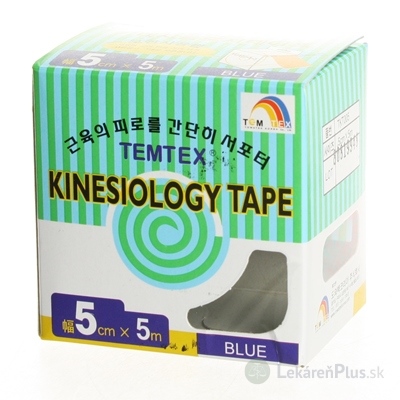 TEMTEX KINESOLOGY TAPE tejpovacia páska, 5 cm x 5 m, modrá 1x1 ks