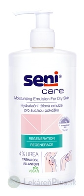 Seni Care Premasťujúca telová emulzia (inov. 2020) regenerácia, 4% urea, pre suchú pokožku 1x500 ml