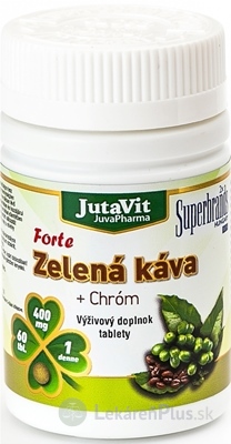 JutaVit Zelená káva Forte + Chróm tbl 1x60 ks