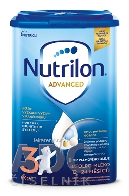 Nutrilon Advanced 3 batoľacia mliečna výživa v prášku (12-24 mesiacov) 6x800 g (4800 g)