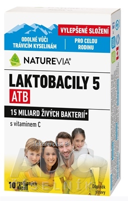 NATUREVIA LAKTOBACILY 5 ATB/Imunita cps s vitamínom C 1x10 ks