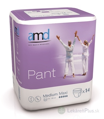 amd Pant Maxi Medium plienkové nohavičky navliekacie, obvod bokov 70 - 120 cm, nasiakavosť 2150 ml, 1x14 ks