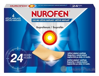 NUROFEN 200 mg liečivá náplasť emp med (vre.PET/LDPE/Al/LDPE) 1x4 ks