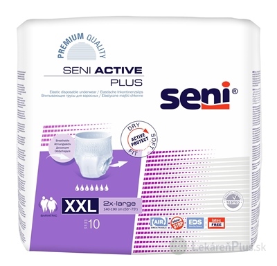 Seni ACTIVE PLUS XXL navliekacie nohavičky (obvod 140-190 cm) 1x10 ks