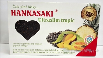 HANNASAKI Ultraslim tropic červený čaj s ovocím, 1x50 g