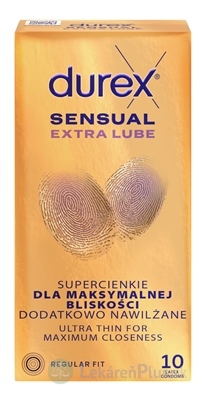 DUREX Sensual Extra Lube kondóm 1x10 ks