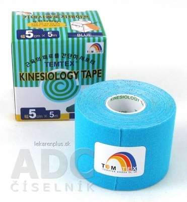 TEMTEX KINESOLOGY TAPE TOURMALINE tejpovacia páska, 5 cm x 5 m, modrá 1x1 ks