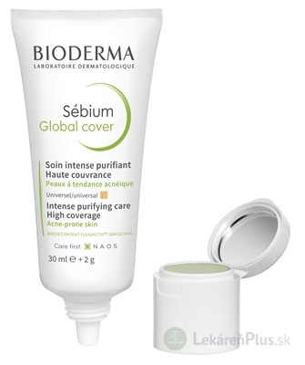 BIODERMA Sébium Global Cover tónovaný krém 30 ml + korektor 2 g, 1x1 set