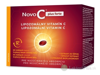 Novo C plus forte LIPOZOMÁLNY VITAMÍN C cps mol, s extraktom zo šípok a citrusovými bioflavonoidmi, 1x60 ks