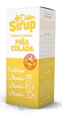 Doktor Sirup kalciový sirup s príchuťou PINA COLADA 1x200 ml