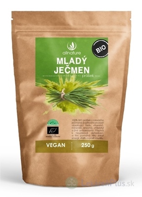 Allnature MLADÝ JAČMEŇ BIO VEGAN prášok 1x250 g